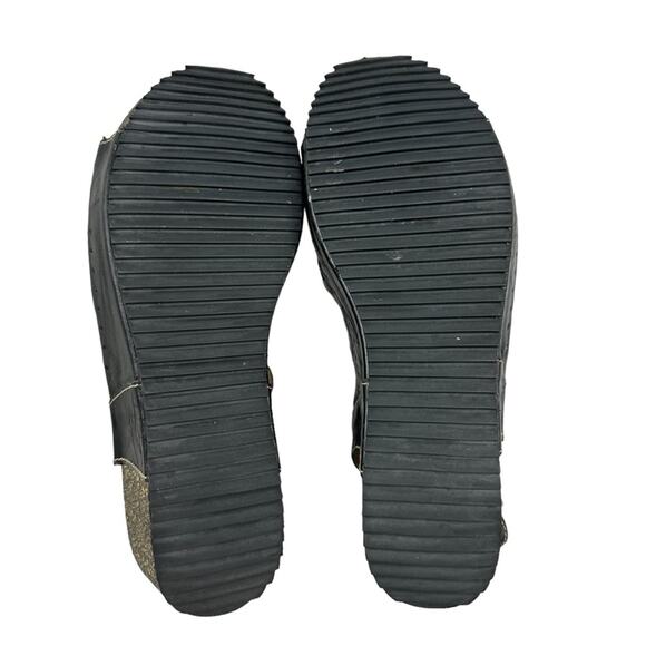 JOSEF SEIBEL Women’s Sz 41 Wedge Velcro Black Leather Sandals - Picture 13 of 13